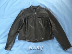 Womens Harley Davidson SHIFTER Embossed Black Leather Jacket Sz Large 98136-03VW