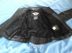 Womens Harley Davidson SHIFTER Embossed Black Leather Jacket Sz Large 98136-03VW