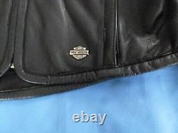 Womens Harley Davidson SHIFTER Embossed Black Leather Jacket Sz Large 98136-03VW