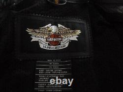 Womens Harley Davidson SHIFTER Embossed Black Leather Jacket Sz Large 98136-03VW