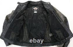 Womens harley davidson leather jacket S Shadow Crest black gray reflective bar