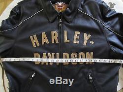 XL (50) Harley Davidson 100th Anniversary black leather coat, excellent