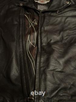 XL Harley Davidson Leather Ace Of Spades Jacket, With Removable. Like New