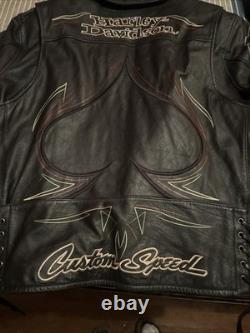 XL Harley Davidson Leather Ace Of Spades Jacket, With Removable. Like New