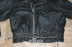 XL Indian Motorcycle Leather Jacket Black Vintage Biker Heavy Duty Authentic