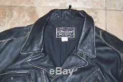 XL Indian Motorcycle Leather Jacket Black Vintage Biker Heavy Duty Authentic