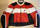 XPERT Leather Motorcycle Jacket Red /Black/White Color US MEN'S SIZE 52H EUC