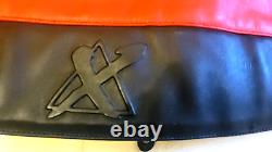 XPERT Leather Motorcycle Jacket Red /Black/White Color US MEN'S SIZE 52H EUC