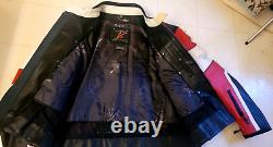 XPERT Leather Motorcycle Jacket Red /Black/White Color US MEN'S SIZE 52H EUC