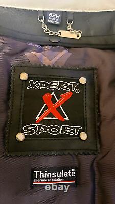XPERT Leather Motorcycle Jacket Red /Black/White Color US MEN'S SIZE 52H EUC