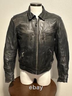 XPERT Performance Gear Black Leather Motorcycle Padded Biker Jacket Mens Sz M