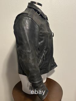 XPERT Performance Gear Black Leather Motorcycle Padded Biker Jacket Mens Sz M