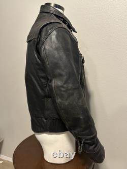 XPERT Performance Gear Black Leather Motorcycle Padded Biker Jacket Mens Sz M