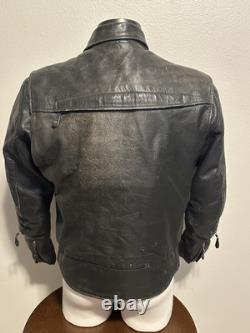 XPERT Performance Gear Black Leather Motorcycle Padded Biker Jacket Mens Sz M