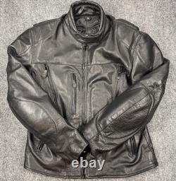 Xelement Advanced Motorcycle Gear Mens Jacket Large Black Leather Biker Jacket