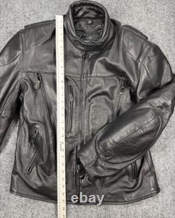 Xelement Advanced Motorcycle Gear Mens Jacket Large Black Leather Biker Jacket