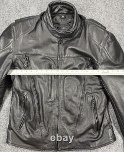 Xelement Advanced Motorcycle Gear Mens Jacket Large Black Leather Biker Jacket