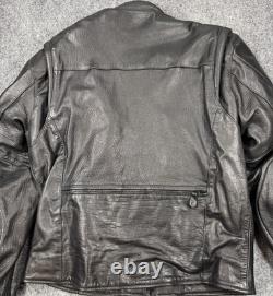 Xelement Advanced Motorcycle Gear Mens Jacket Large Black Leather Biker Jacket