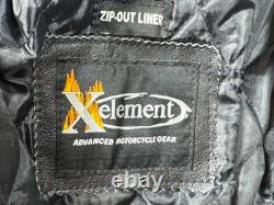 Xelement Advanced Motorcycle Gear Mens Jacket Large Black Leather Biker Jacket