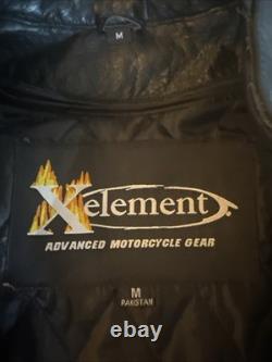 Xelement Black Leather Advanced Motorcycle Gear Padded Quilted Jacket Men's M
