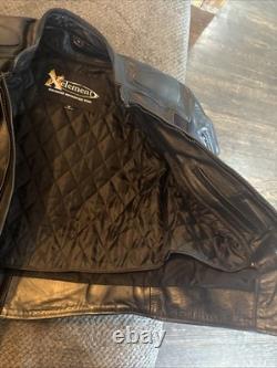 Xelement Black Leather Advanced Motorcycle Gear Padded Quilted Jacket Men's M