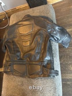 Xelement Black Leather Advanced Motorcycle Gear Padded Quilted Jacket Men's M