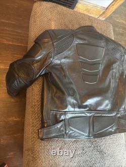 Xelement Black Leather Advanced Motorcycle Gear Padded Quilted Jacket Men's M
