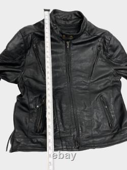 Xelement Heavy Padded Leather Black Racer Motorcycle Bomber Biker Jacket Men's L