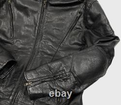 Xelement Heavy Padded Leather Black Racer Motorcycle Bomber Biker Jacket Men's L