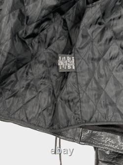 Xelement Heavy Padded Leather Black Racer Motorcycle Bomber Biker Jacket Men's L