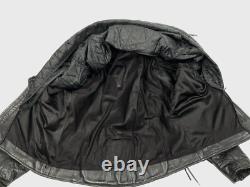 Xelement Heavy Padded Leather Black Racer Motorcycle Bomber Biker Jacket Men's L