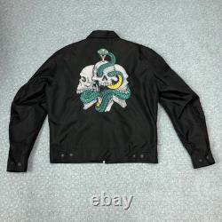 Xelement Jacket Mens Large Black Skull Snake Embroidered Waterproof Motorcycle