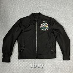 Xelement Jacket Mens Large Black Skull Snake Embroidered Waterproof Motorcycle