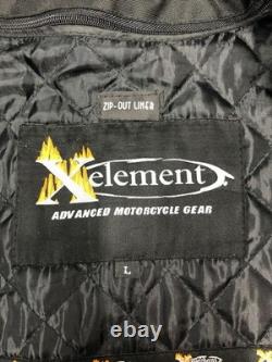 Xelement Jacket Mens Large Black Skull Snake Embroidered Waterproof Motorcycle