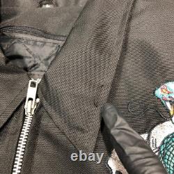 Xelement Jacket Mens Large Black Skull Snake Embroidered Waterproof Motorcycle