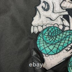 Xelement Jacket Mens Large Black Skull Snake Embroidered Waterproof Motorcycle