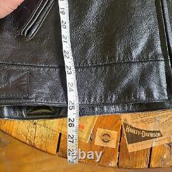 Xelement- Leather Motorcycle Jacket- Black/Red- Quilt Lined- Durable- Men's XL