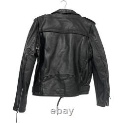 Xpert Motorcycle Leather Biker Jacket Womens Size M Black Zip Thinsulate Moto