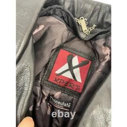 Xpert Motorcycle Leather Biker Jacket Womens Size M Black Zip Thinsulate Moto